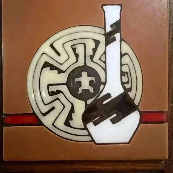 Vintage Wooden  and Ceramic Tile Trivet - Picture 2 of 4